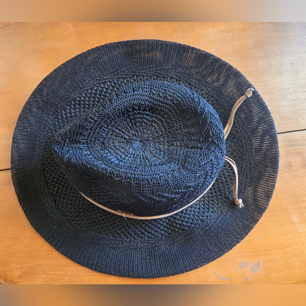 🖤 Grand C.C Women’s Black Crochet-Style Cowboy Hat – Western Boho - Picture 2 of 8